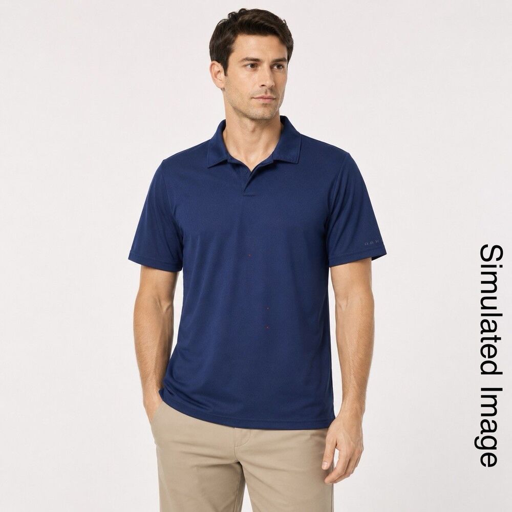 Oakley Hydrolix Polo Shirt Mens Small Navy Blue Regular Fit Golf Performance